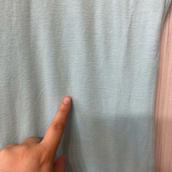 Y2K Abercrombie & Fitch Scoop Neck Light Blue Long Sleeve Top Soft Cotton Tee M - Picture 5 of 6